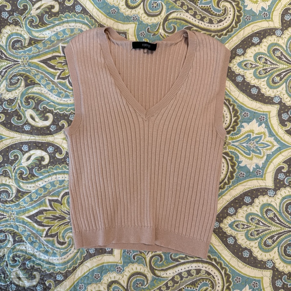 Forever21 Ribbed Vest Crop Top Size S